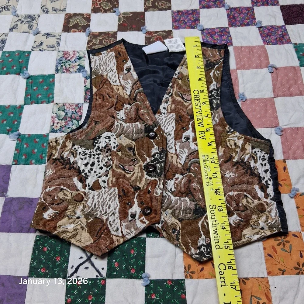 Vintage In Design Dog Tapestry Suit Vest Youth Size‎ 10